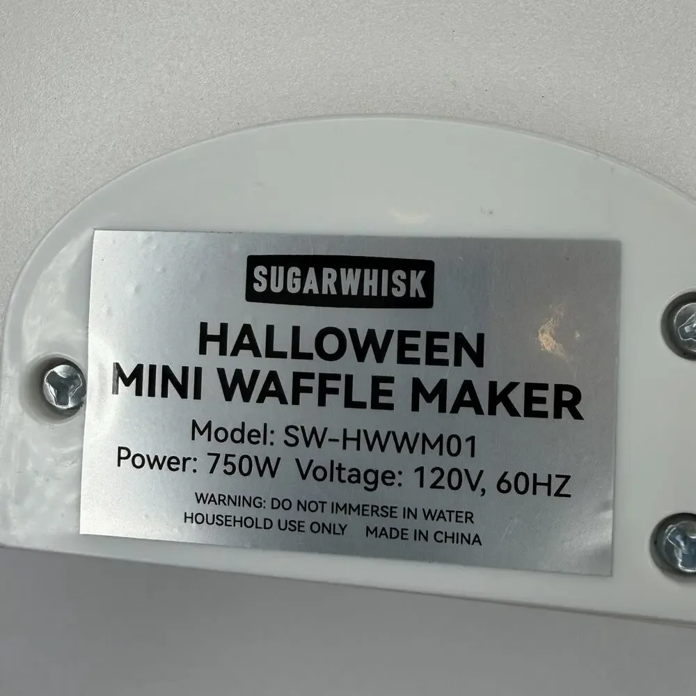 SugarWhisk Spooky Halloween Mini Waffle Maker SW-HWWM01 8 Character Nonstick